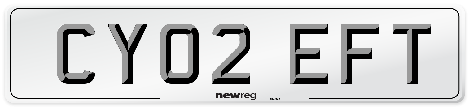 CY02 EFT Number Plate from New Reg